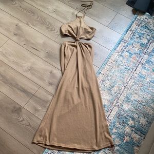 Midi halter cutout dress